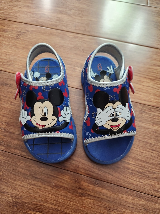 Disney Other - Disney Kids Blue Mickey Mouse Sandals with Adjustable Strap, Size 6